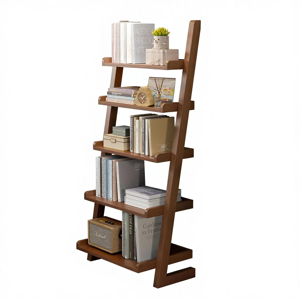 Walnut Wooden Ladder Shelf