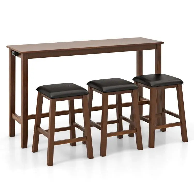 Bar Table and 3 Bar Stools Set