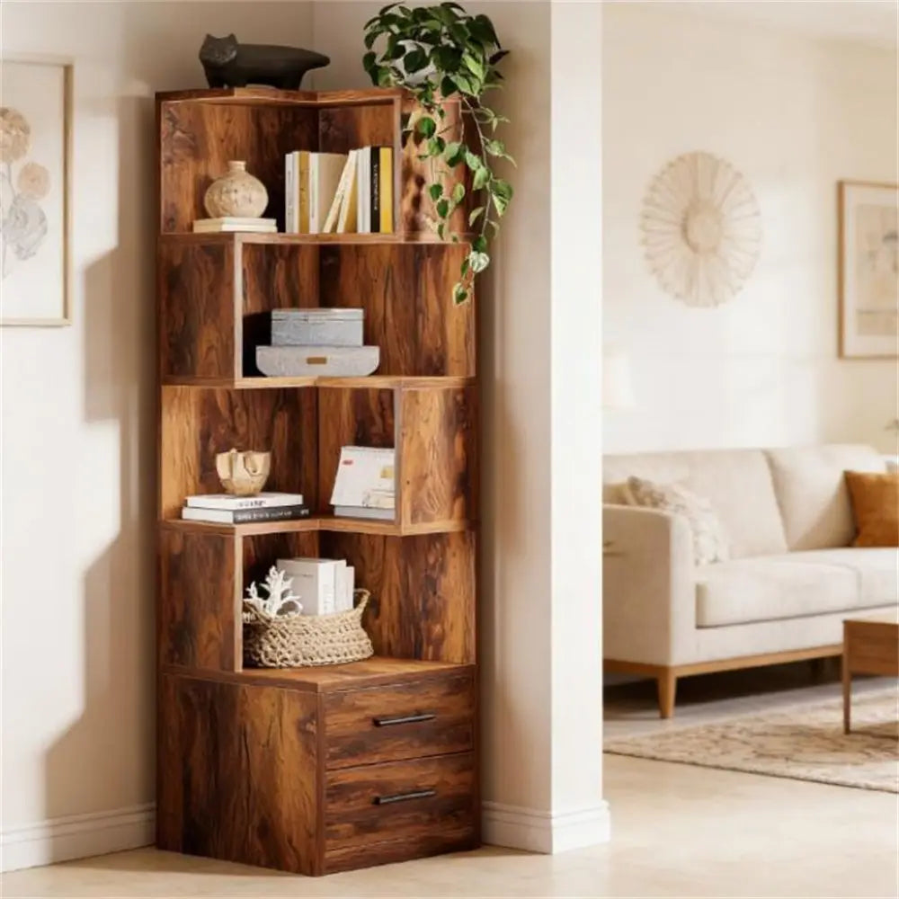 Angular L-Shaped Bookshelf