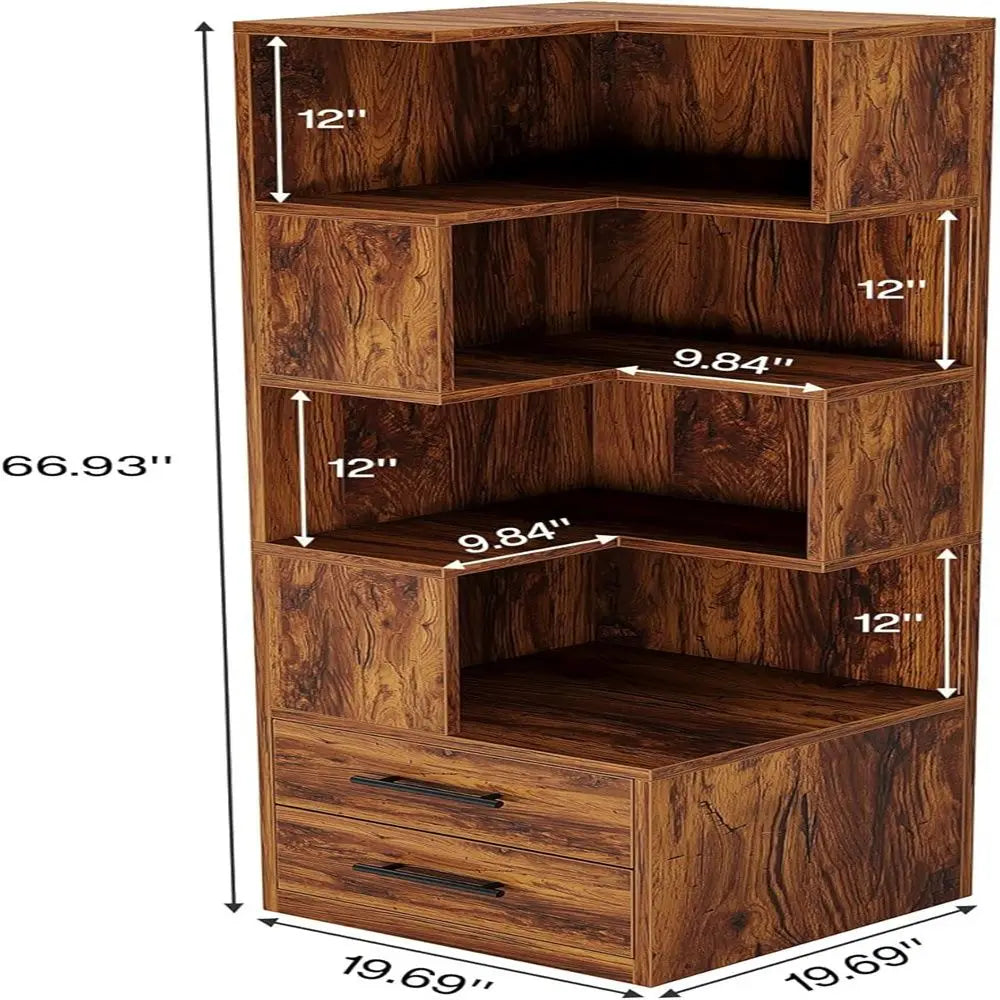 Angular L-Shaped Bookshelf