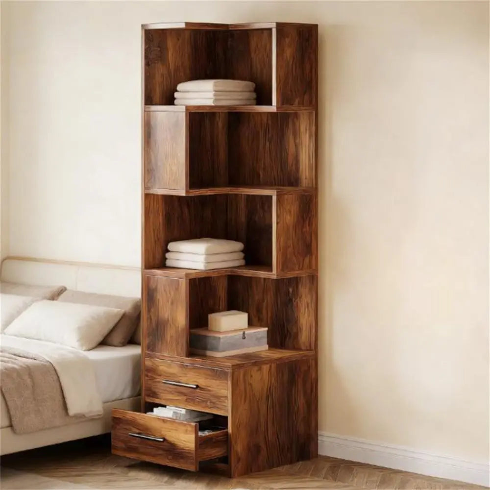 Angular L-Shaped Bookshelf