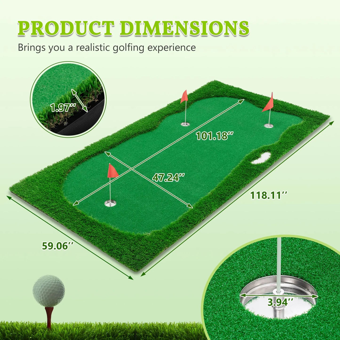 Premium Golf Hitting & Putting Mat
