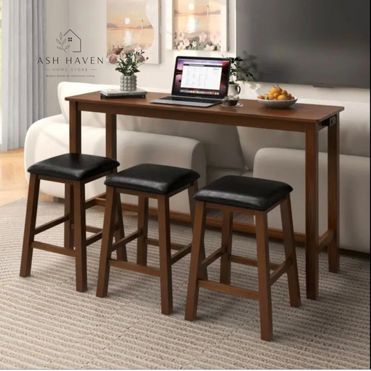 Bar Table and 3 Bar Stools Set